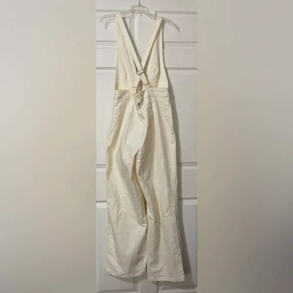 Sincerely Jules Denim V Cut Pale Yellow Jumpsuit. - Picture 7 of 9